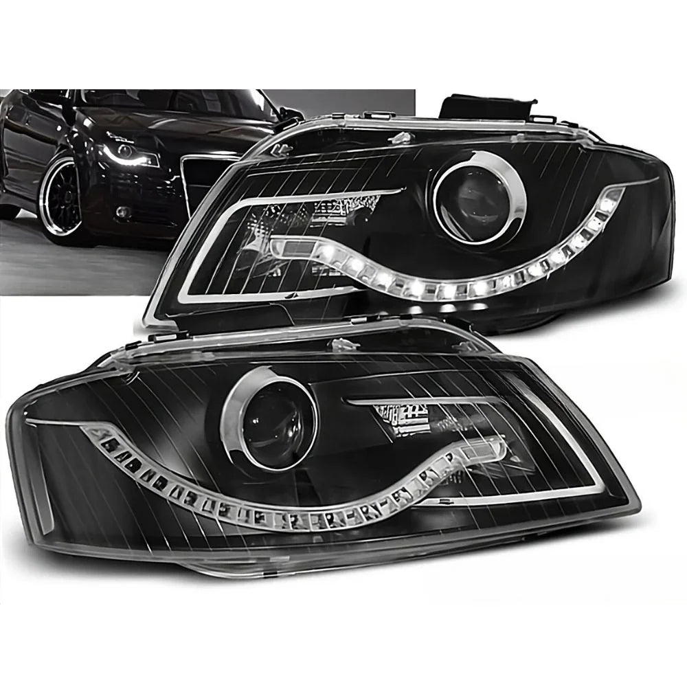 Audi A3 8P 8PA 2003-2008 Fari Anteriori LED Diurne Nero - autorivallo