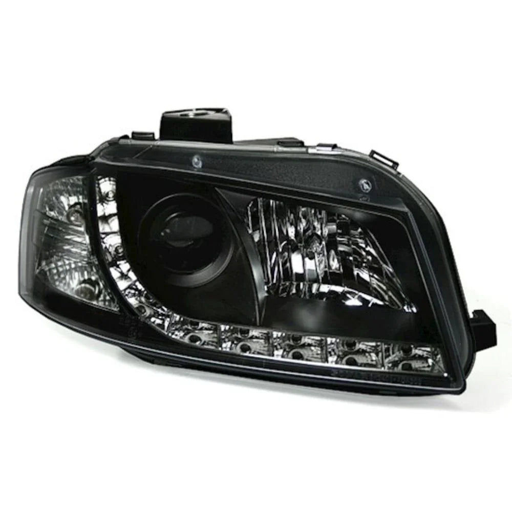 Audi A3 8P 8PA 2003-2008 Fari Anteriori LED Diurne Neri - autorivallo
