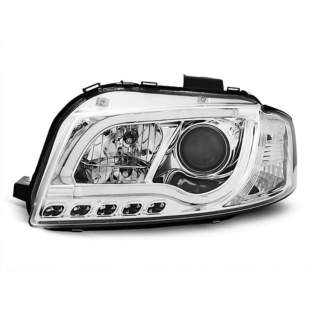 Audi A3 8P 8PA 2003-2008 Fari Anteriori LED Cromati Lightube - autorivallo