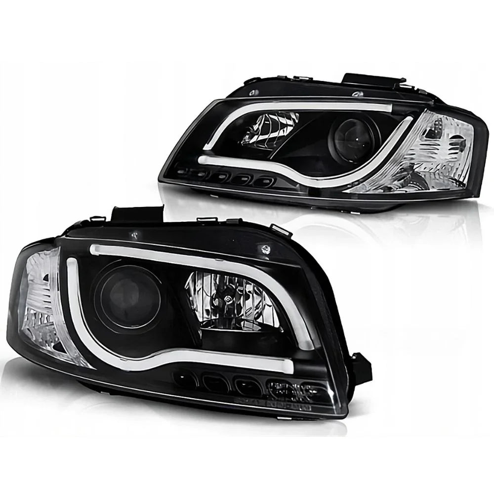 Audi A3 8P 8PA 2003-2008 Fari Anteriori LED Neri Lightube - autorivallo