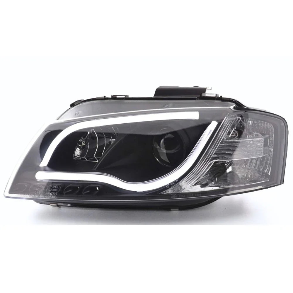 Audi A3 8P 8PA 2003-2008 Fari Anteriori LED Neri Lightube - autorivallo