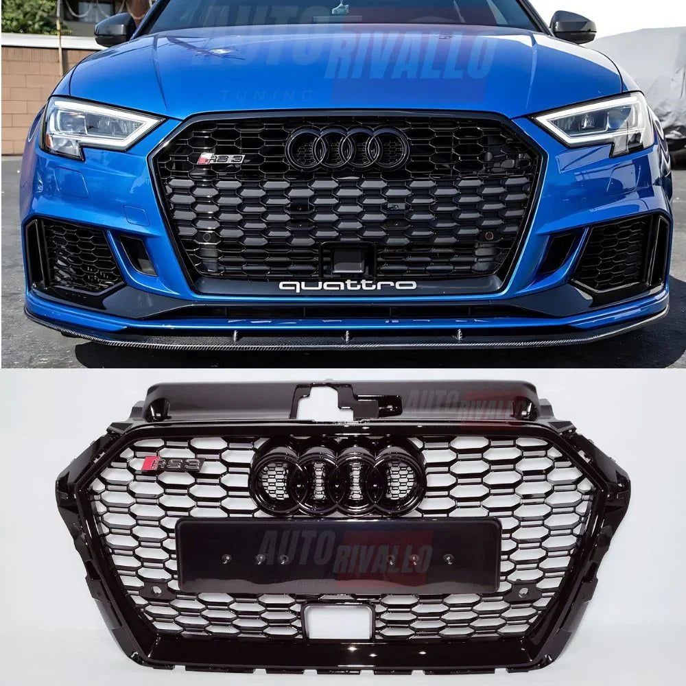 Audi A3 8V 2016-2020 Griglia Anteriore RS3 Look Nero Lucido - autorivallo