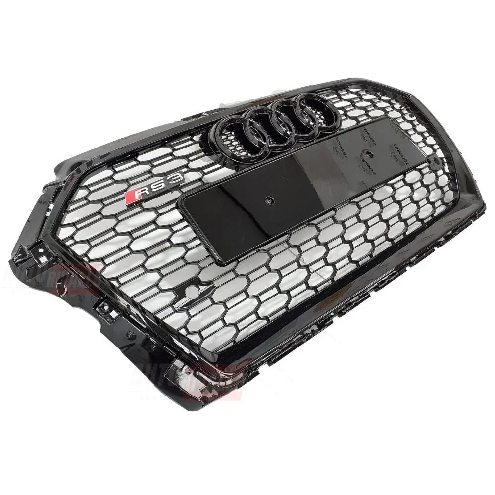 Audi A3 8V 2016-2020 Griglia RS3 Look Quattro PDC Nero Lucido - autorivallo