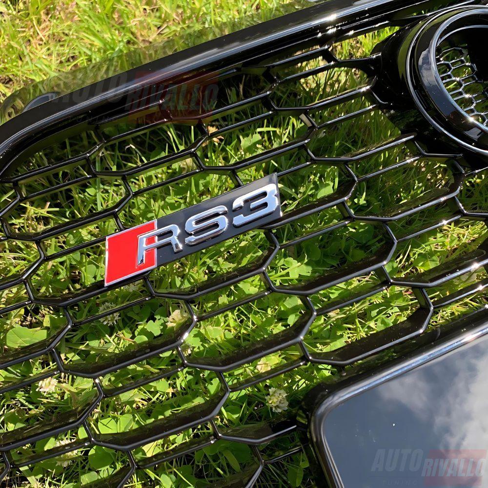 Audi A3 8V 2016-2020 Griglia RS3 Look Quattro PDC Nero Lucido - autorivallo