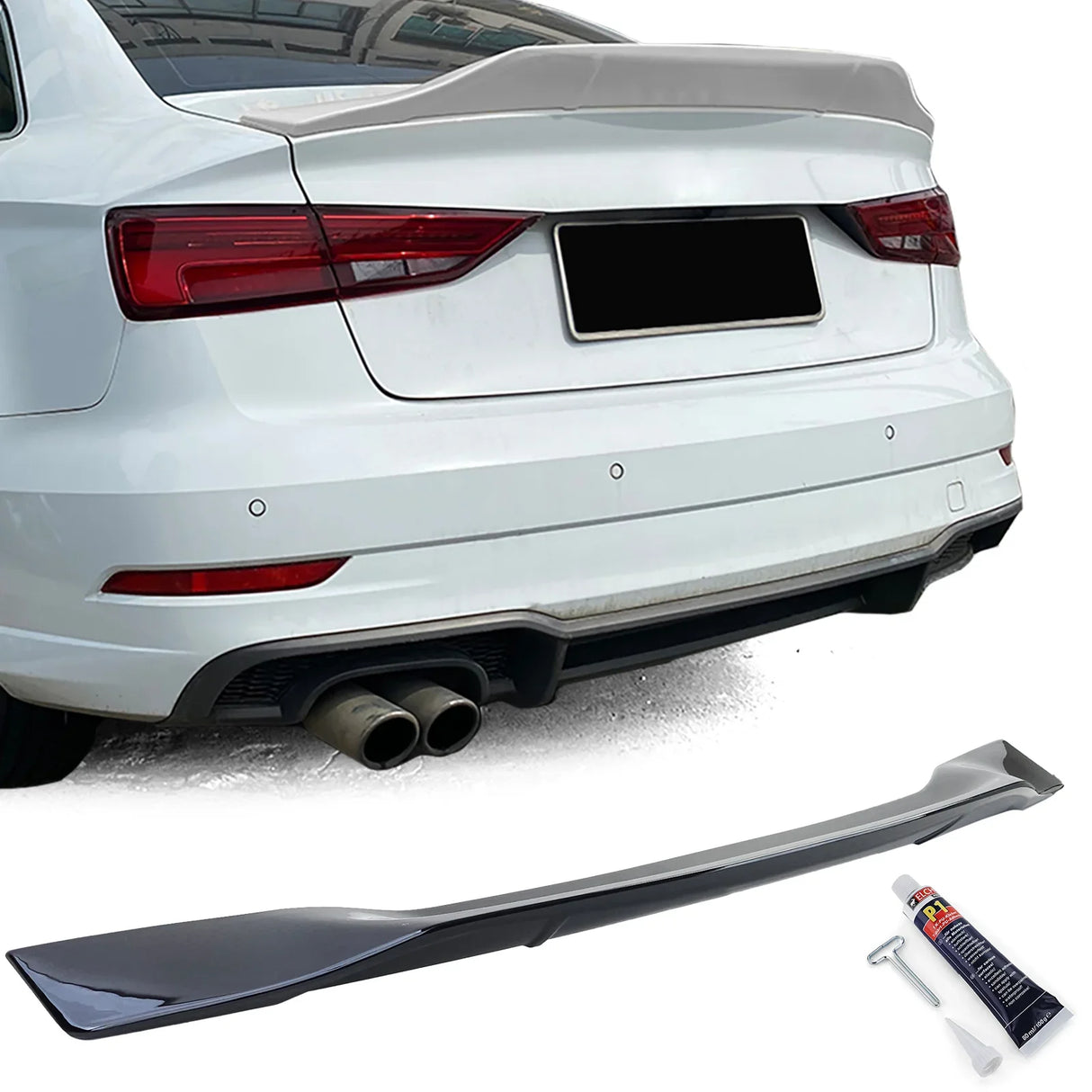 Audi A3 8V Berlina 12-20 Spoiler Posteriore Cofano Nero Lucido - autorivallo