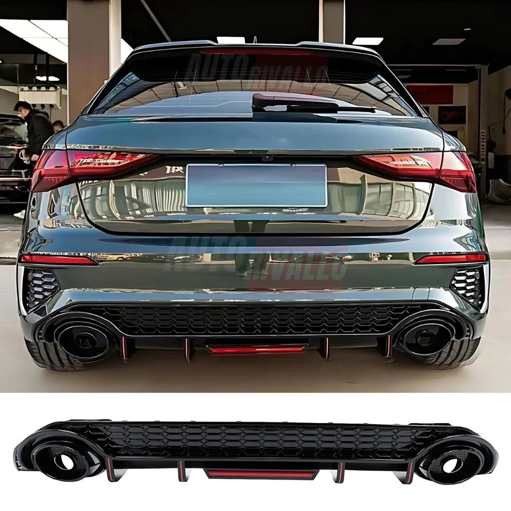 Audi A3 8Y S-Line S3 2020-2024 Diffusore Posteriore RS3 Look - autorivallo