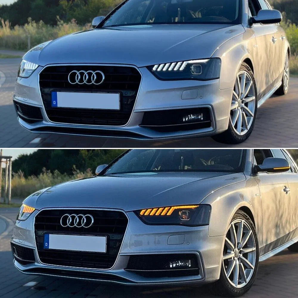 Audi A4 B8 8K 2011-2015 Fari Anteriori LED Matrix Nero H7 - autorivallo