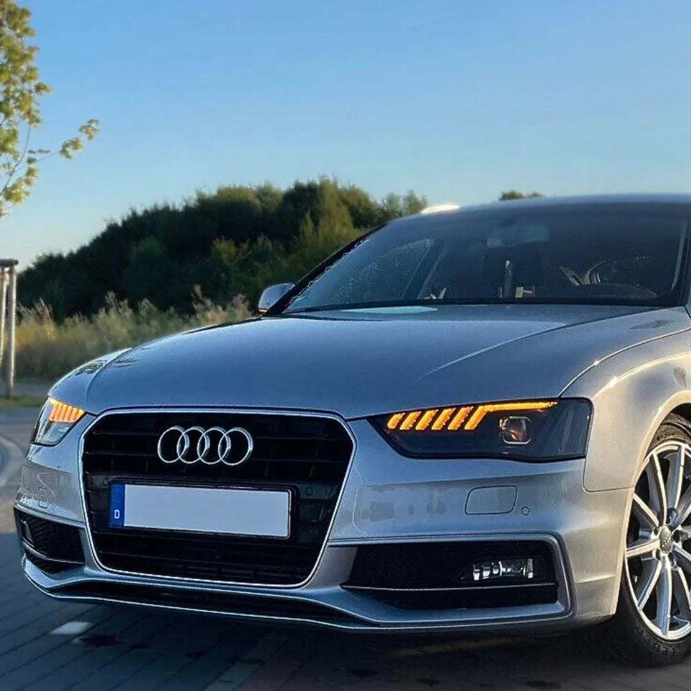 Audi A4 B8 8K 2011-2015 Fari Anteriori LED Matrix Nero H7 - autorivallo