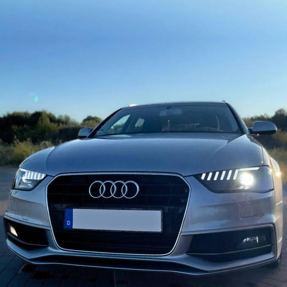 Audi A4 B8 8K 2011-2015 Fari Anteriori LED Matrix Nero H7 - autorivallo
