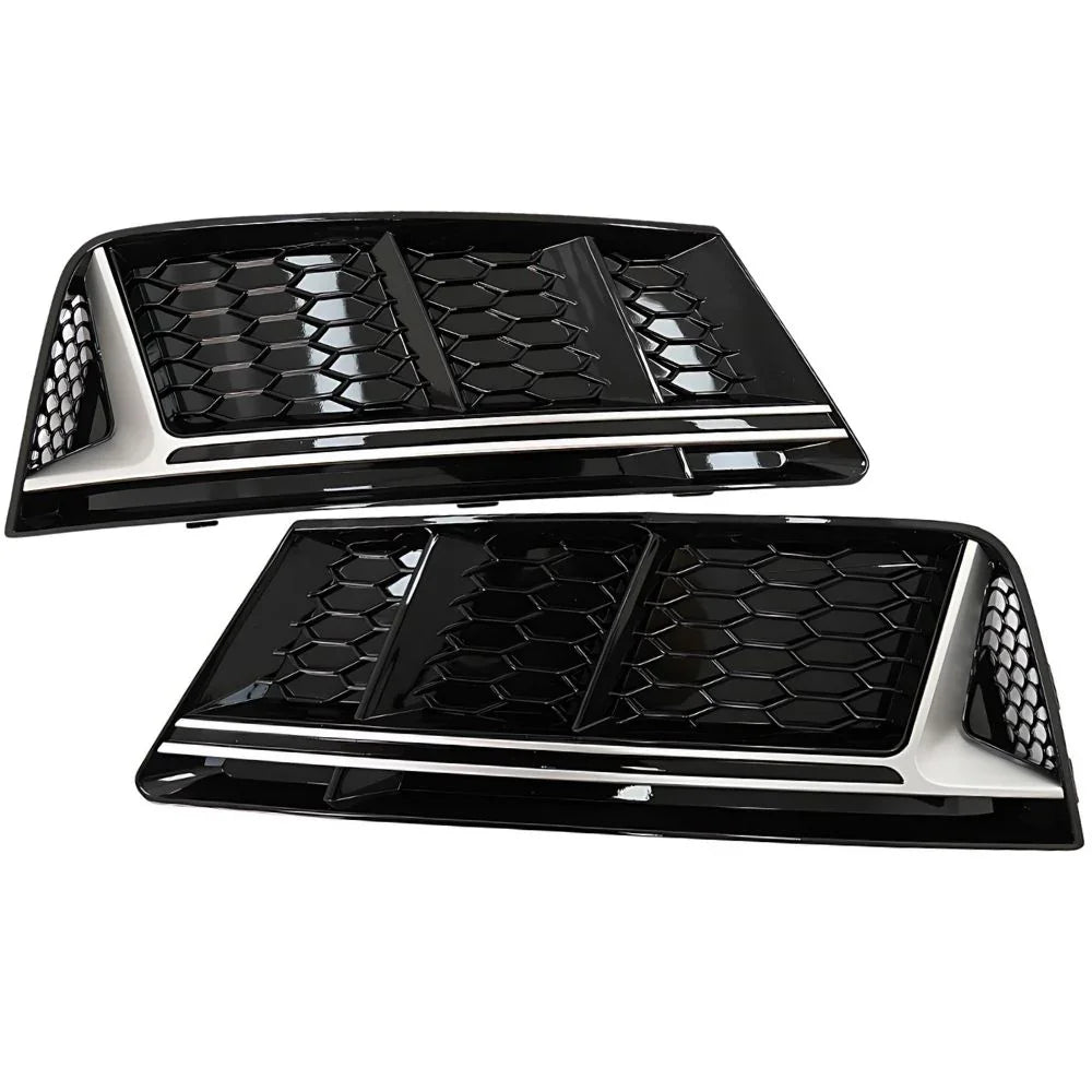Audi A4 B9 2015-2018 Griglie Fendinebbia RS4 Nero Argento - autorivallo