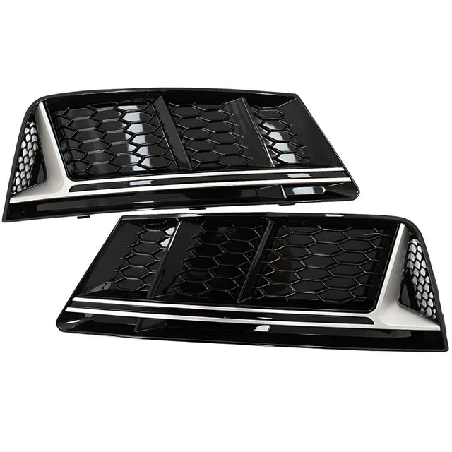 Audi A4 B9 2015-2018 Griglie Fendinebbia RS4 Nero Argento - autorivallo