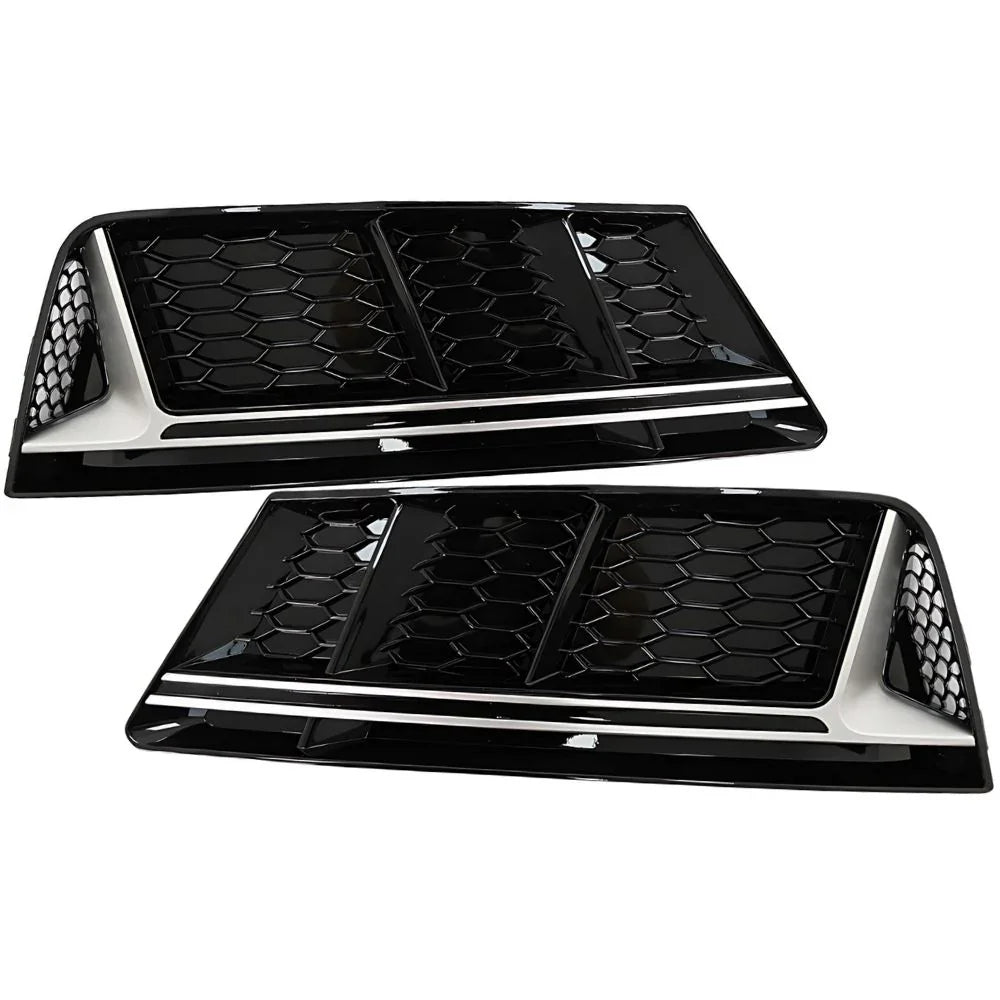 Audi A4 B9 2015-2018 Griglie Fendinebbia RS4 Nero Argento - autorivallo
