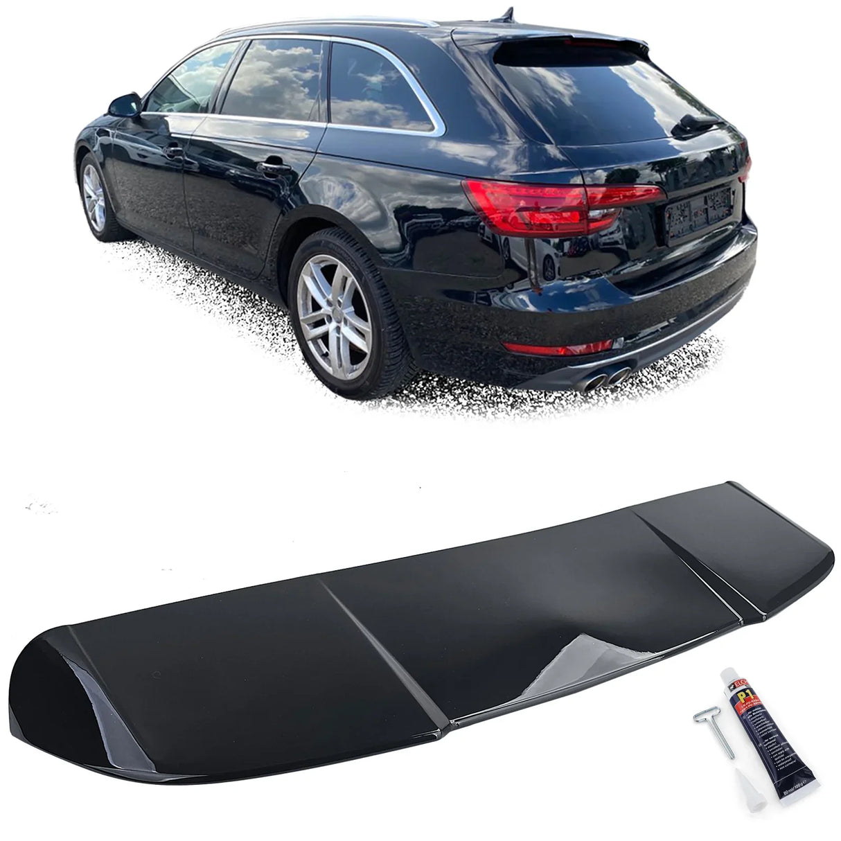 Audi A4 B9 8W Avant 2015-2022 Spoiler Tetto Nero Lucido - autorivallo