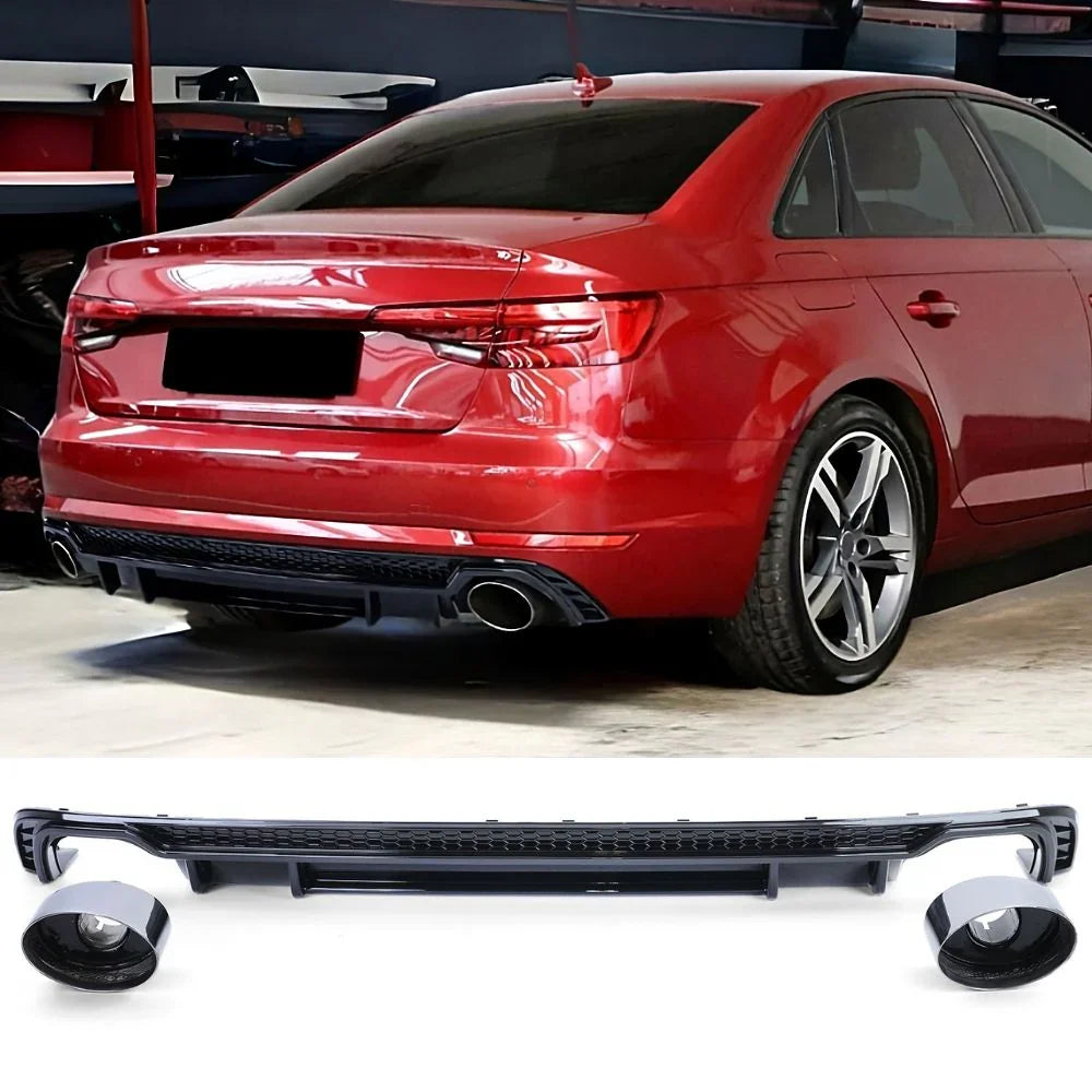 Audi A4 B9 8W S-Line 2015-2019 Diffusore Posteriore RS4 Look - autorivallo