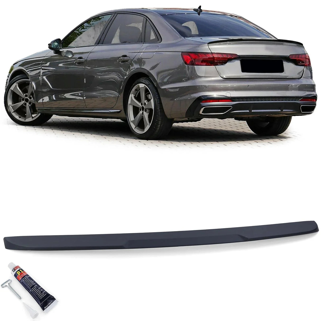 Audi A4 B9 Berlina 2015-2019 Spoiler Cofano Nero Opaco - autorivallo
