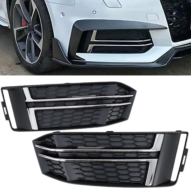 Audi A4 B9 S-Line 15-18 Griglie Fendinebbia RS4 Nero Cromato - autorivallo
