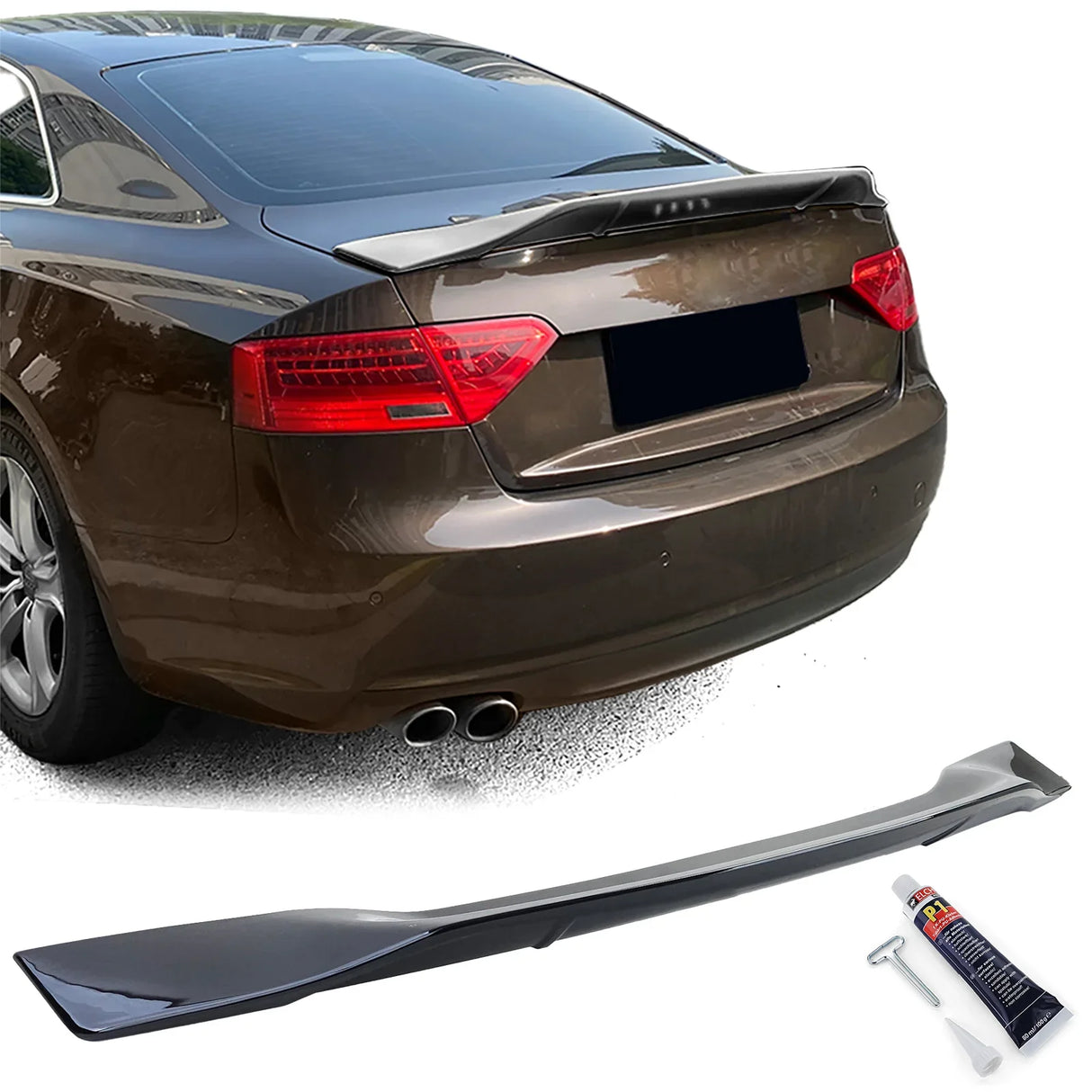 Audi A5 8T Coupé 07-16 Spoiler Posteriore Cofano Nero Lucido - autorivallo