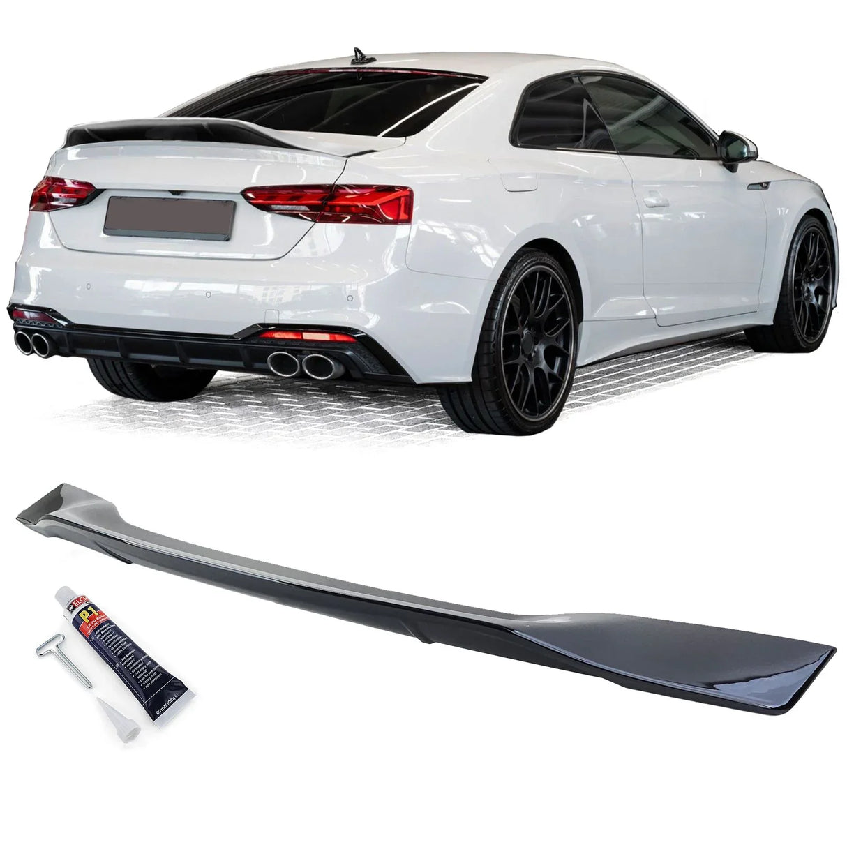Audi A5 F5 2016-2019 Spoiler Posteriore Cofano Nero Lucido - autorivallo