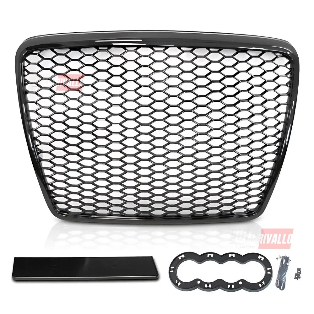 Audi A6 C6 4F 2008-2011 Griglia Radiatore Look RS6 Nero Lucido - autorivallo