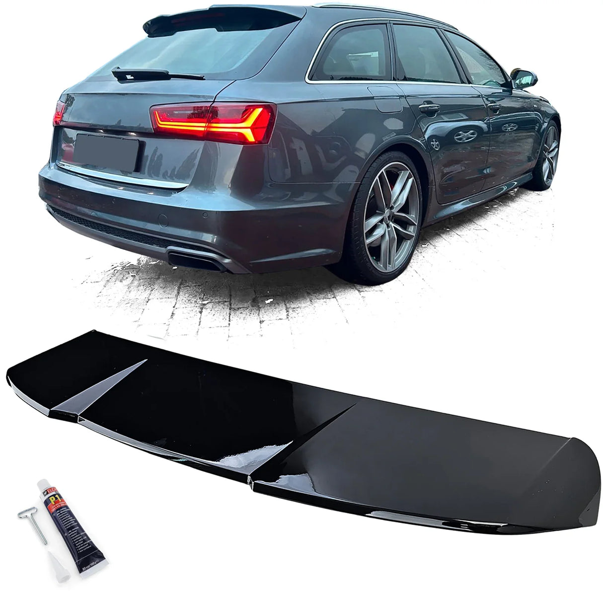 Audi A6 C7 4G Avant 2011-2018 Spoiler Tetto Nero Lucido - autorivallo