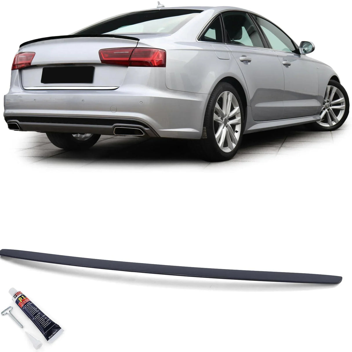 Audi A6 C7 Berlina 10-17 Spoiler Cofano Posteriore Nero Opaco - autorivallo