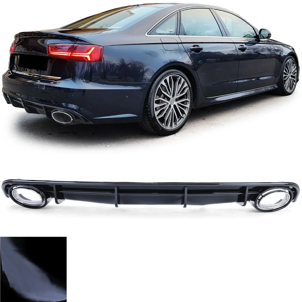 Audi A6 4G C7 S-Line 2015-2018 Diffusore Posteriore RS6 Look - autorivallo