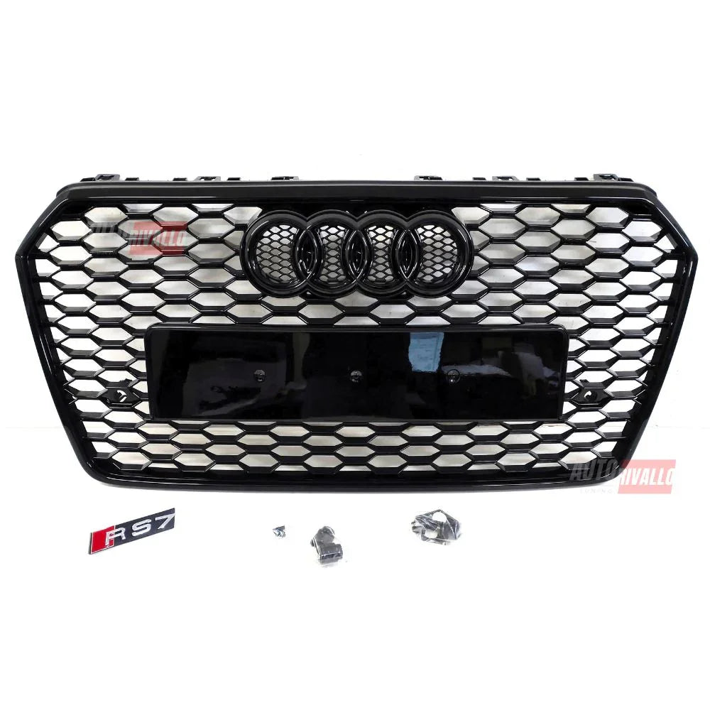Audi A7 4G C7 2014-2018 Griglia Anteriore RS7 Look Nero Lucido - autorivallo