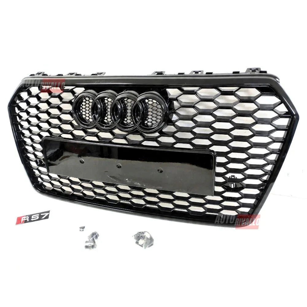 Audi A7 4G C7 2014-2018 Griglia Anteriore RS7 Look Nero Lucido - autorivallo