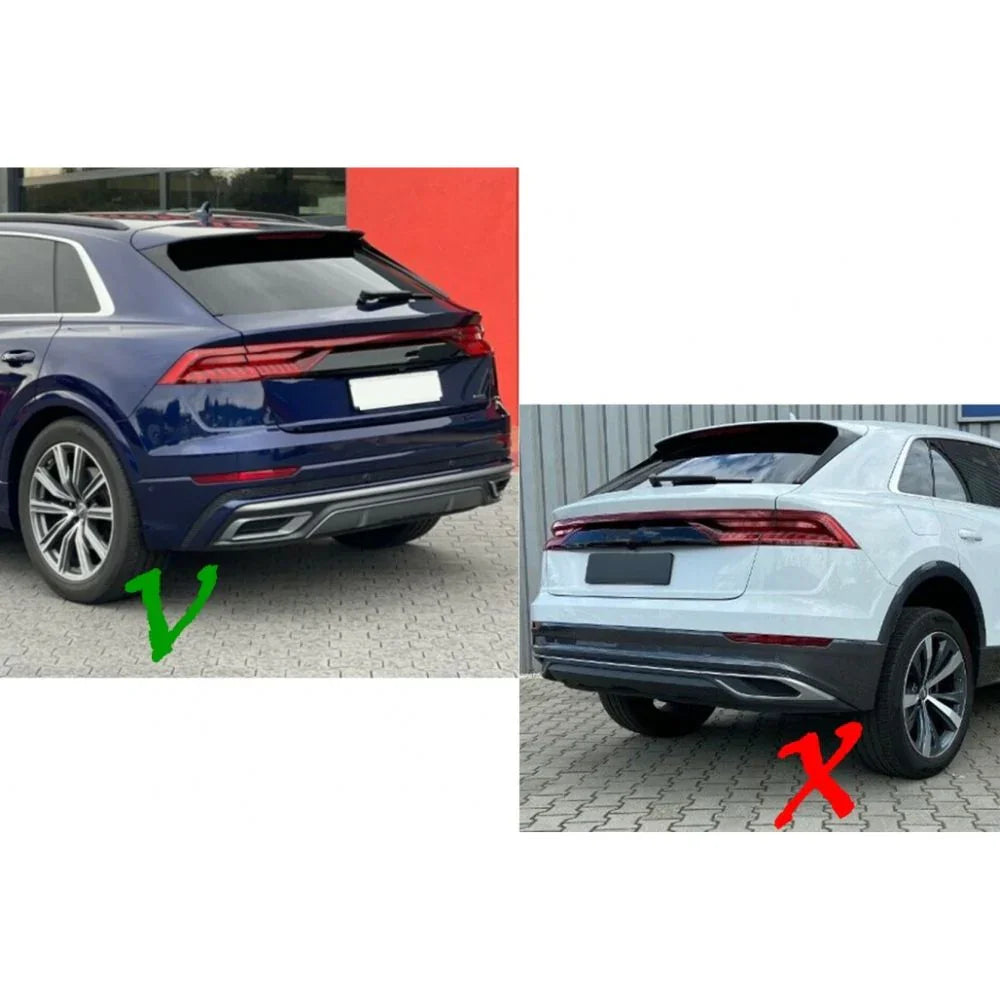 Audi Q8 S-Line 2018-2020 Diffusore Posteriore Doppia Uscita - autorivallo