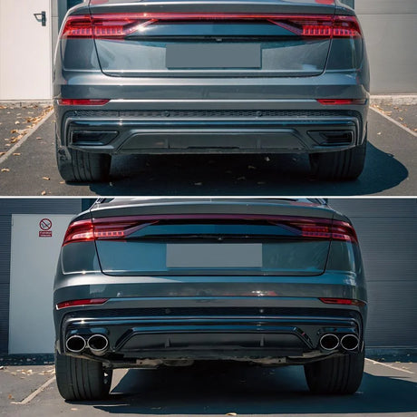 Audi Q8 S-Line 2018-2020 Diffusore Posteriore Doppia Uscita - autorivallo