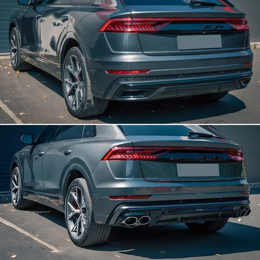Audi Q8 S-Line 2018-2020 Diffusore Posteriore Doppia Uscita - autorivallo