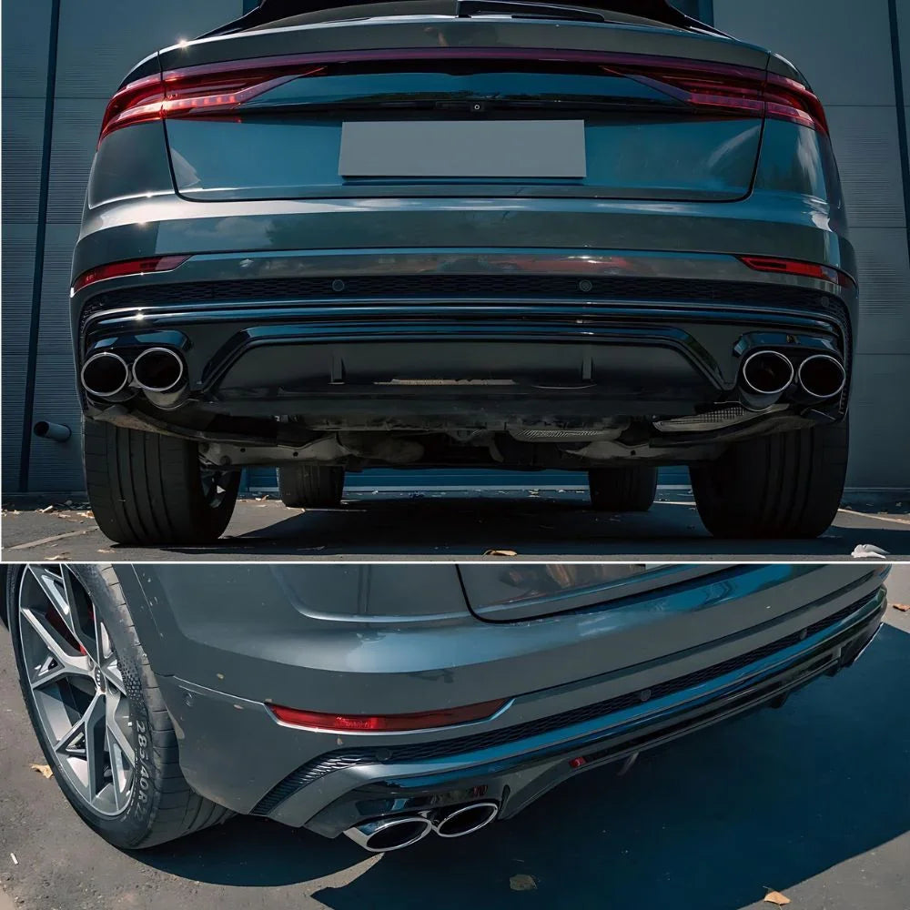 Audi Q8 S-Line 2018-2020 Diffusore Posteriore Doppia Uscita - autorivallo