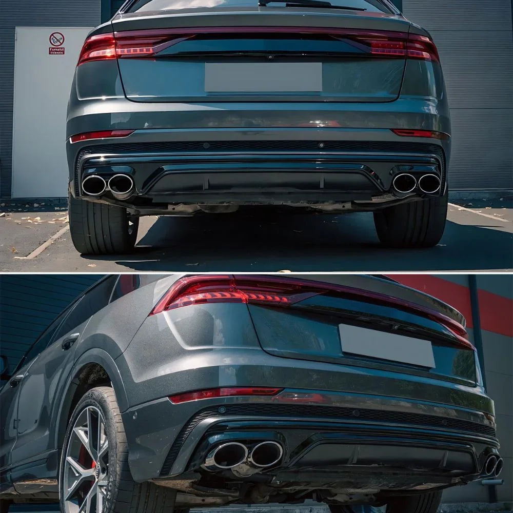 Audi Q8 S-Line 2018-2020 Diffusore Posteriore Doppia Uscita - autorivallo