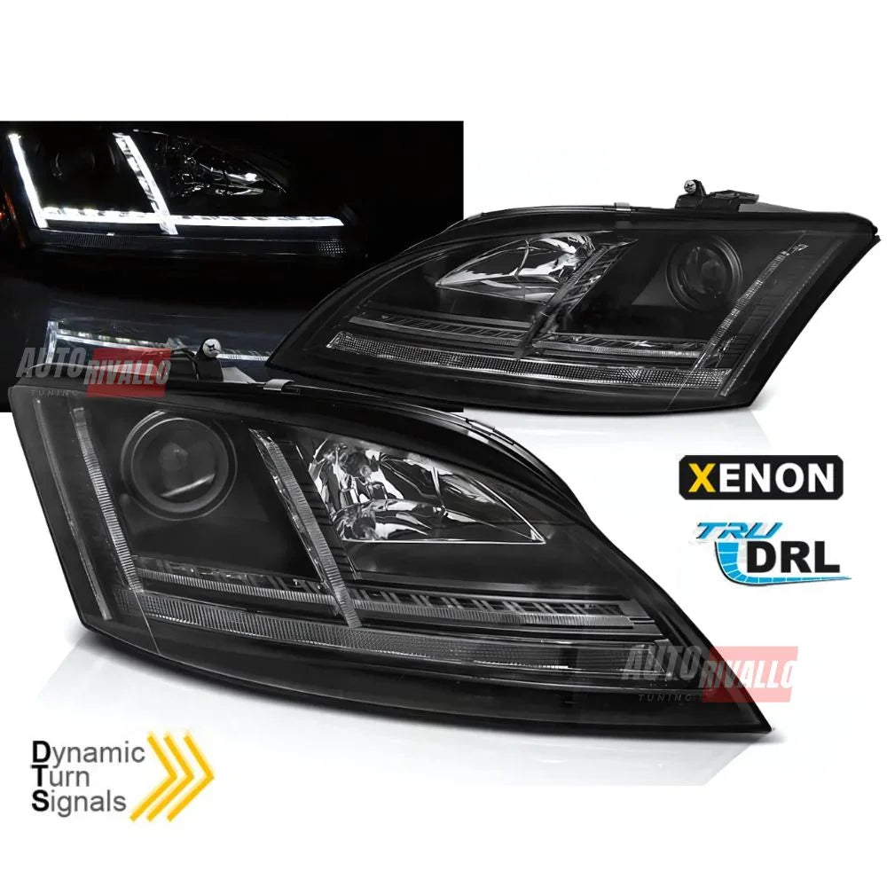 Audi TT 8J 2006-2010 Fari Anteriori LED DRL TRU Neri Xenon - autorivallo