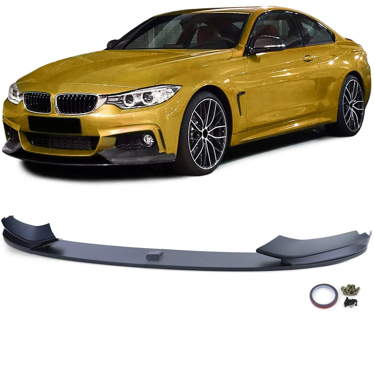 BMW 4 F32 F33 F36 2013–2021 Spoiler Anteriore Nero Opaco - autorivallo