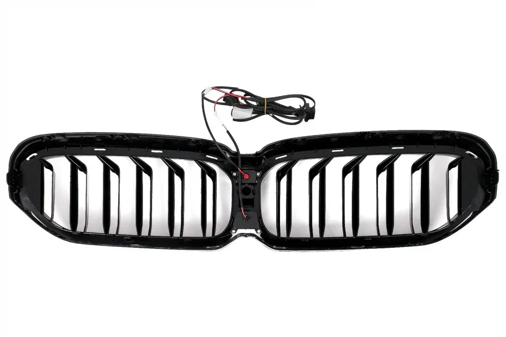 BMW 5 G30 G31 LCI 20-23 Griglia LED Doppia Striscia Nera Illuminata - autorivallo
