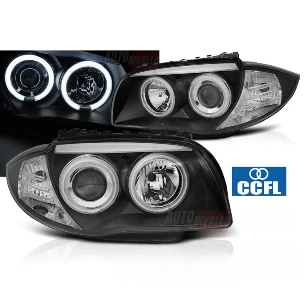 BMW 1 E87 E81 E82 E88 04-11 Fari Anteriori LED Angel Eyes CCFL - autorivallo