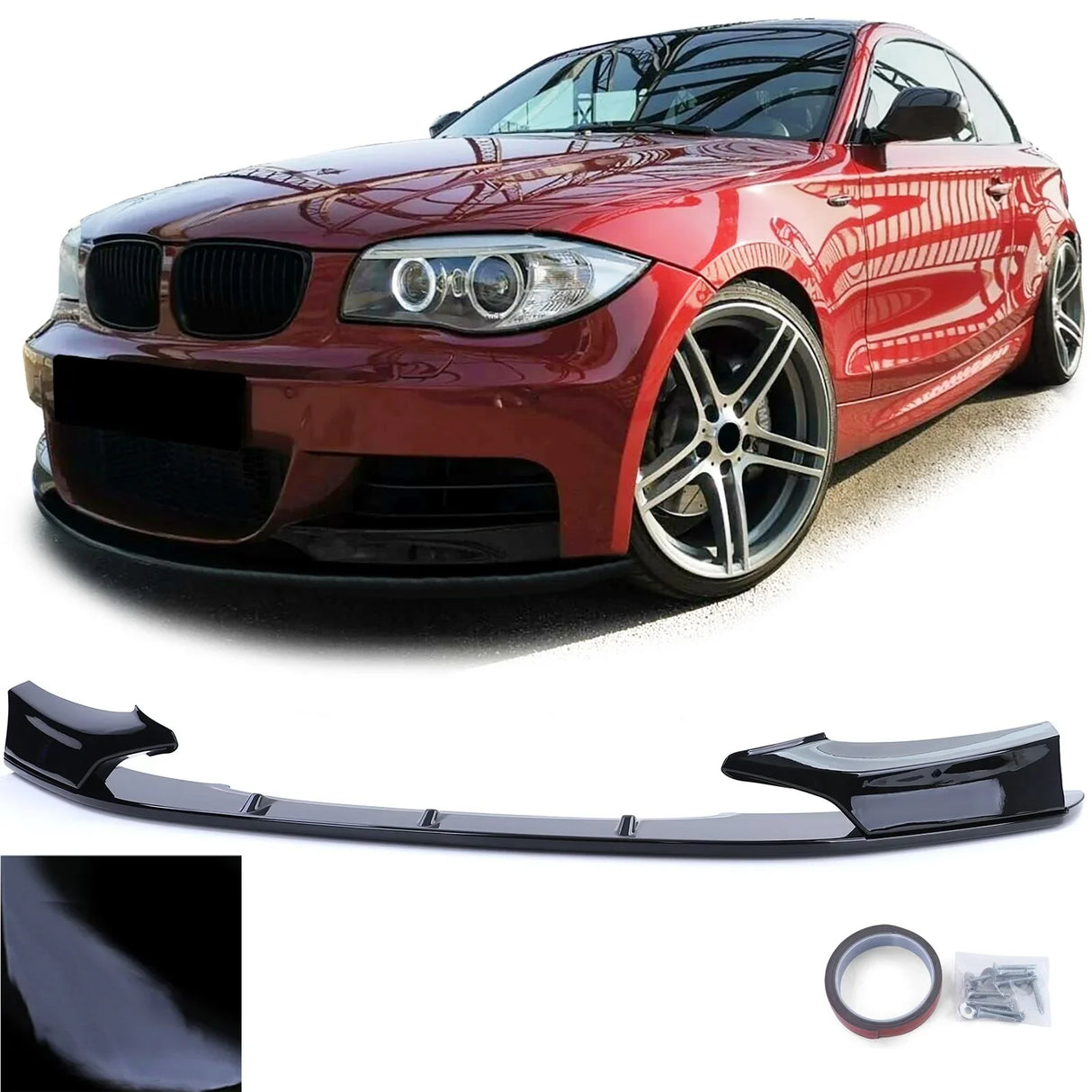 BMW Serie 1 F20 F21 2010–2015 Spoiler Anteriore Nero Lucido - autorivallo