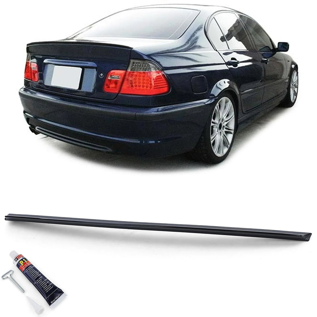BMW Serie 3 E46 Berlina 1998-2005 Spoiler Cofano Nero Lucido - autorivallo