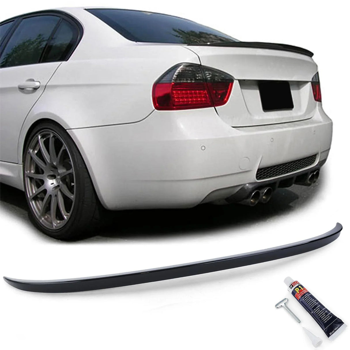 BMW Serie 3 E90 Berlina 2005-2011 Spoiler Cofano Nero Lucido - autorivallo