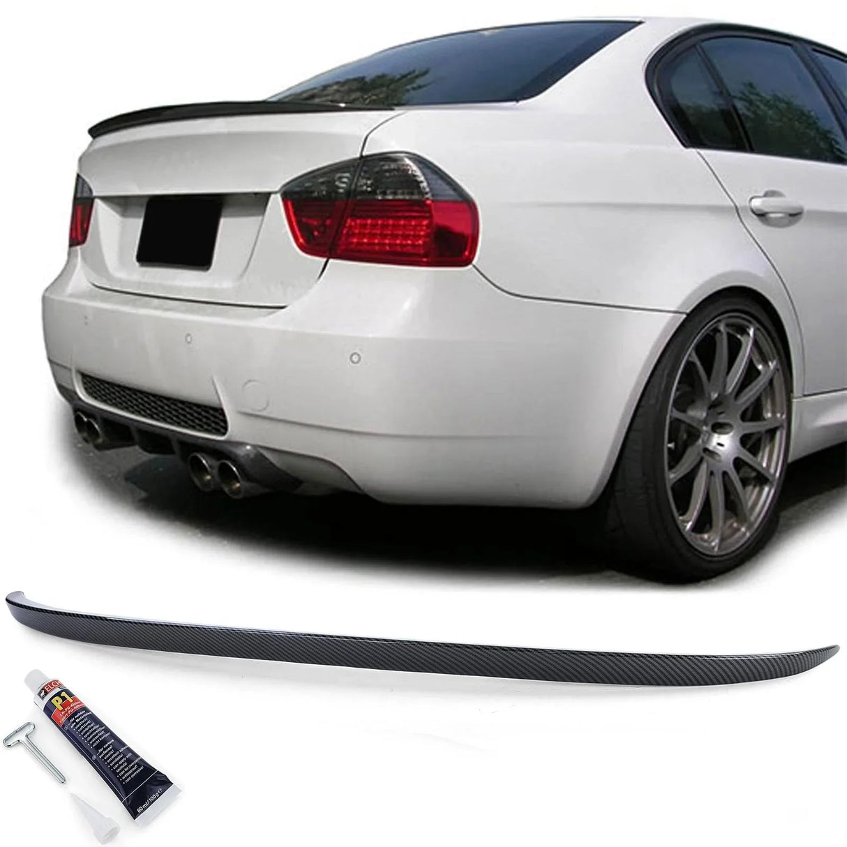 BMW Serie 3 E90 Berlina 2005-2011 Spoiler Cofano Carbon Look - autorivallo
