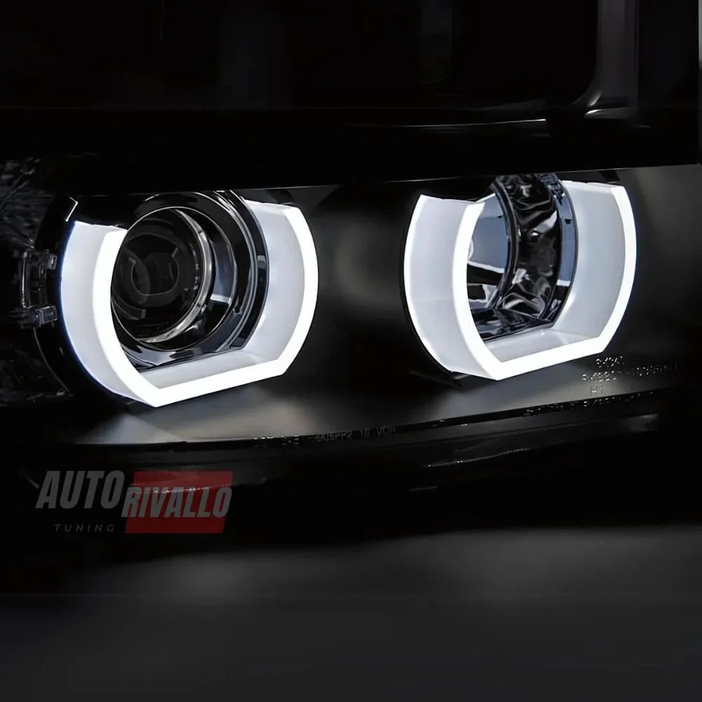 BMW Serie 3 E90 E91 2005-2008 Fari Anteriori Angel Eyes 3D LED - autorivallo