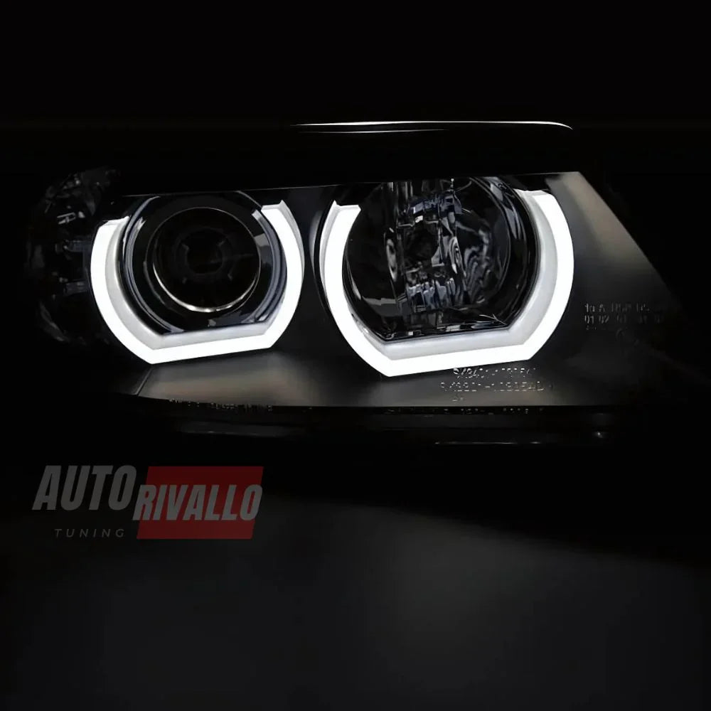 BMW Serie 3 E90 E91 2005-2008 Fari Anteriori Angel Eyes 3D LED - autorivallo