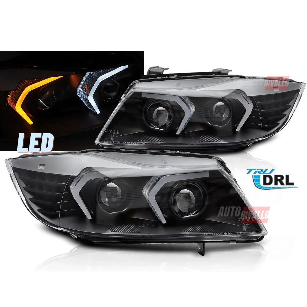 BMW Serie 3 E90 E91 2005-2008 Fari Anteriori Full LED DRL - autorivallo