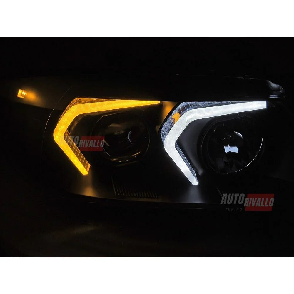 BMW Serie 3 E90 E91 2005-2008 Fari Anteriori a LED Neri - autorivallo