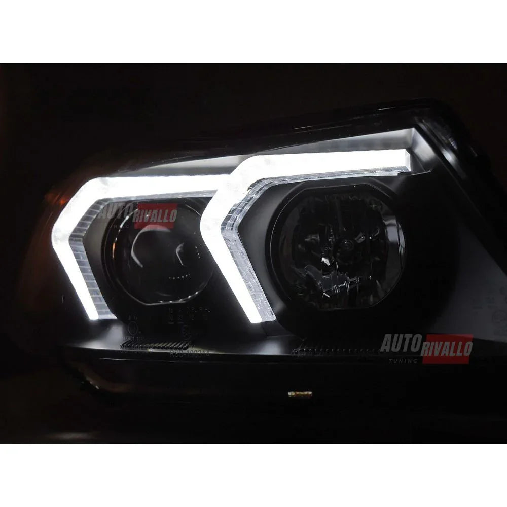 BMW Serie 3 E90 E91 2005-2008 Fari Anteriori a LED Neri - autorivallo