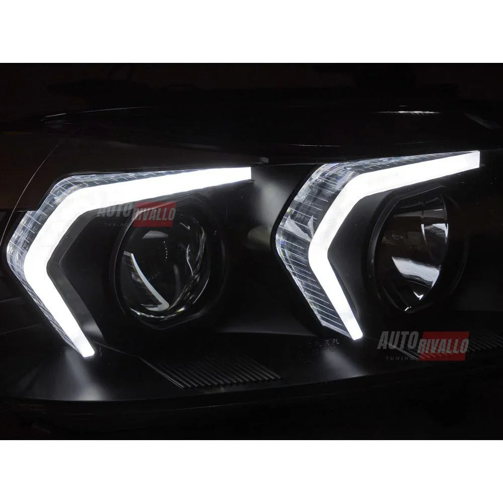 BMW Serie 3 E90 E91 2005-2008 Fari Anteriori a LED Neri - autorivallo