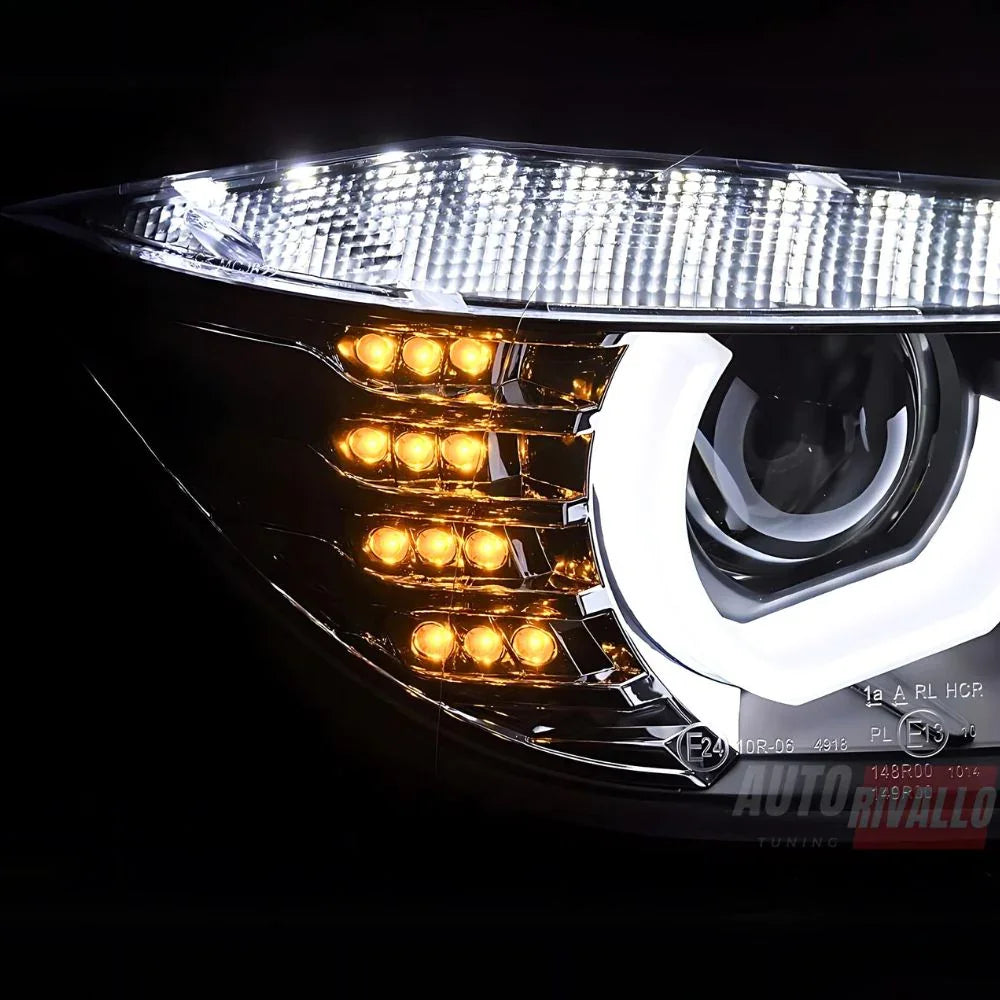 BMW Serie 3 F30 F31 2011-2015 Fari Anteriori LED Angel Eyes 3D - autorivallo