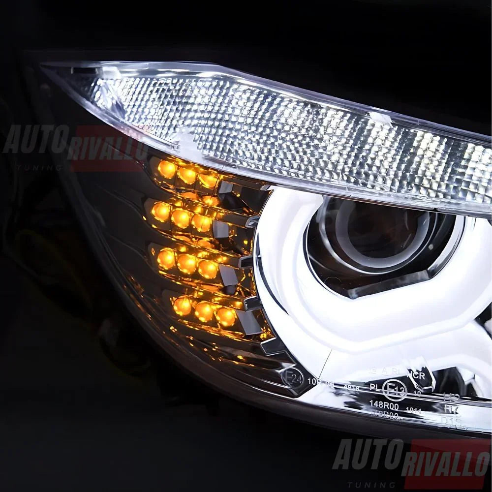 BMW Serie 3 F30 F31 2011-2015 Fari Anteriori LED Angel Eyes 3D - autorivallo