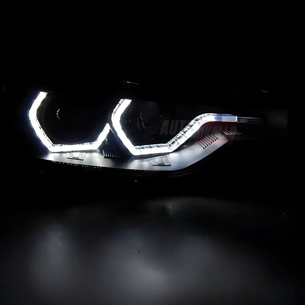 BMW Serie 3 F30 F31 2011-2015 Fari Anteriori LED Angel Eyes - autorivallo